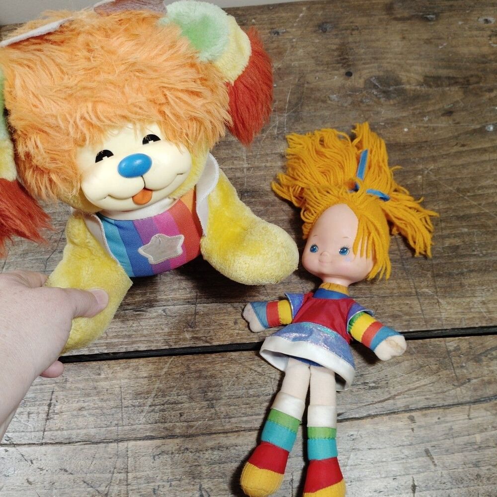 Vintage Rainbow Brite & Puppy Dog 1983 Hallmark LOT Plush Doll Stuffed Animal